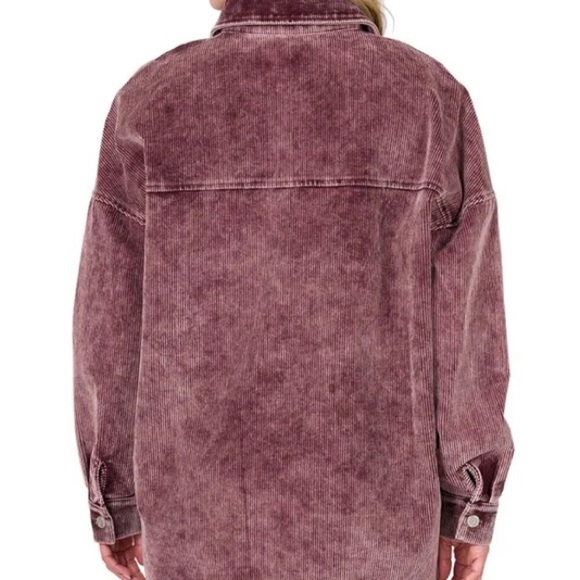 ZENANA OVERSIZED PREMIUM VINTAGE WASHED CORDUROY SHACKET M - Picture 2 of 11